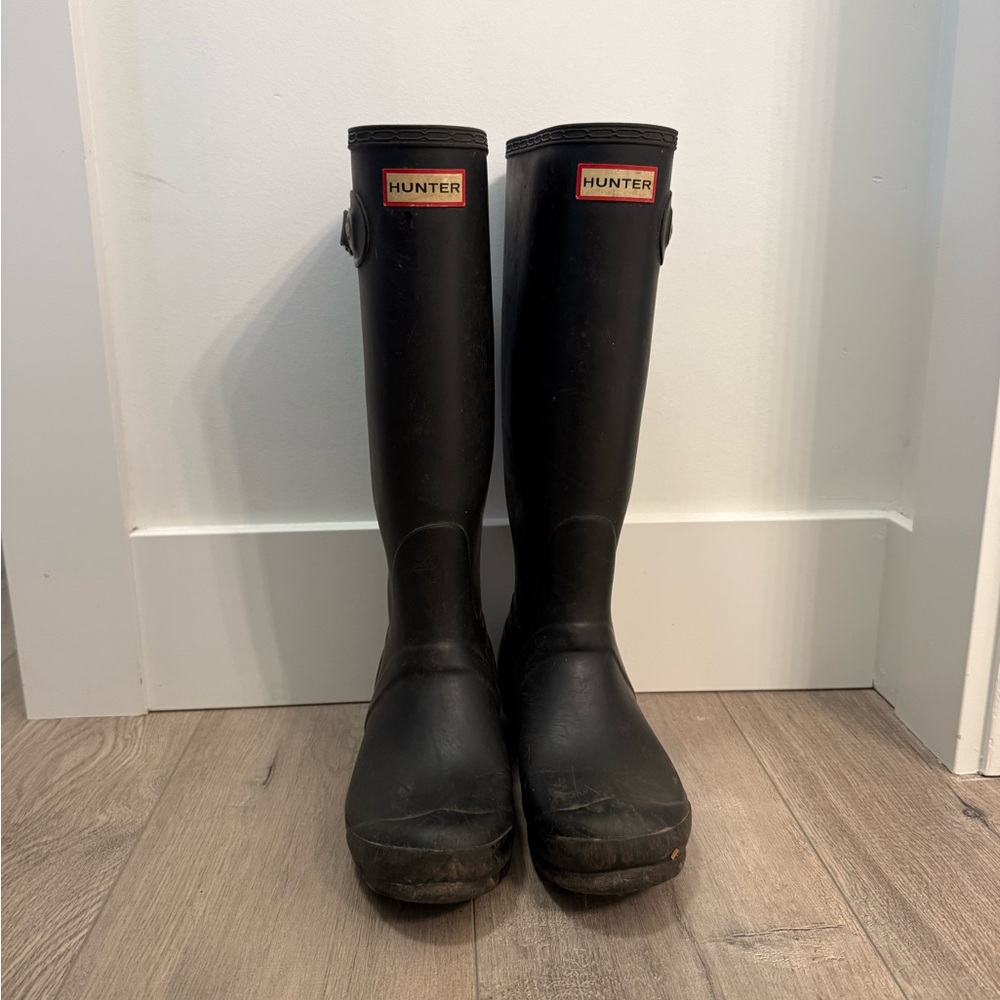 Hunter Black Tall Rain Boots
